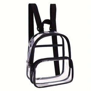 Clear/ Transparent Backpack W/ Black Straps- Small Size -Security Approved - NWT